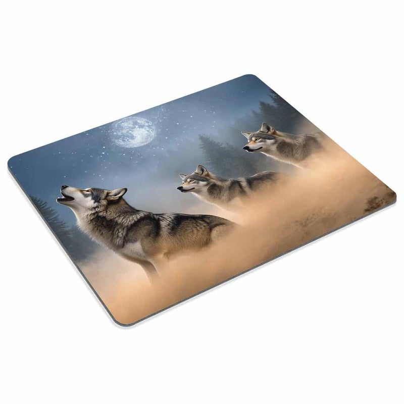 Smooffly Gaming Mouse Pad Custom,The Wolf and The Moon Mousepad Non-Slip Rubber Gaming Mouse Pad Rectangle Mouse Pads for Computers Laptop - Image 2